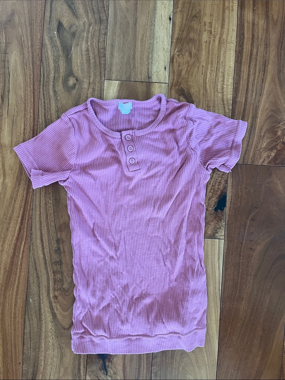 Jamie Kay Pink Ribbed Short Sleeve Henley Tee
